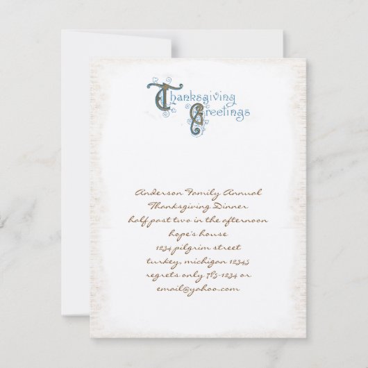 ヴィンテージ感謝挨拶招待状 招待状 (正面)