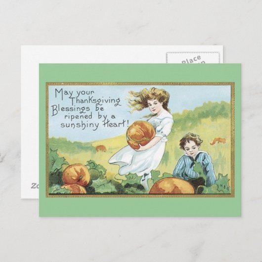 ヴィンテージ感謝状はがき シーズンポストカード (正面/裏面)