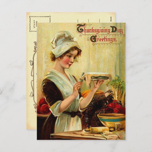 ヴィンテージ感謝状はがき シーズンポストカード (正面/裏面)