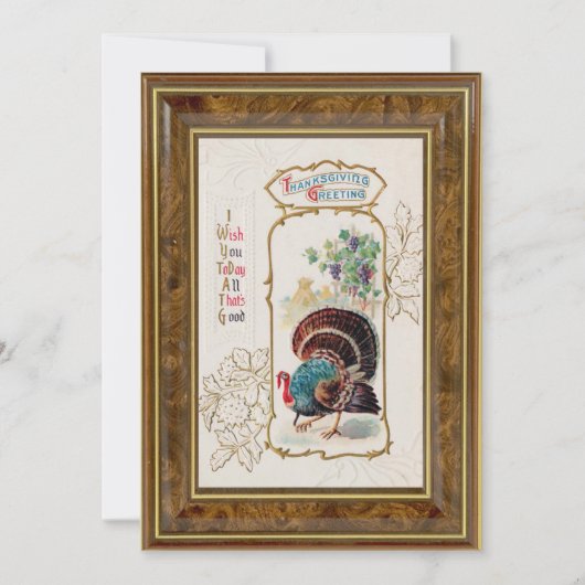 ヴィンテージ感謝祭あいさつ&トルコ シーズンカード (正面)
