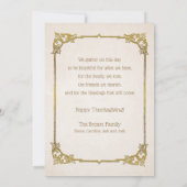 ヴィンテージ感謝祭あいさつ&トルコ シーズンカード (裏面)