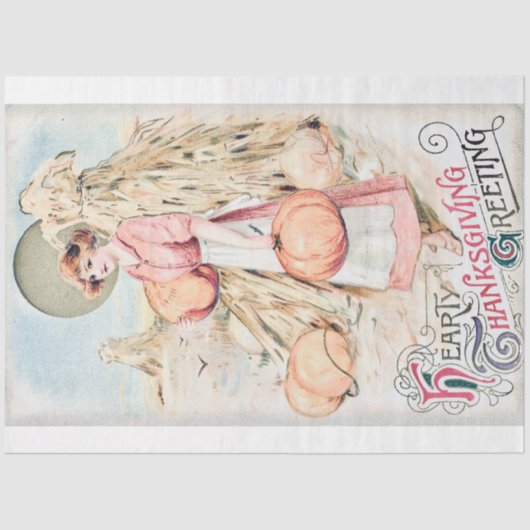 ヴィンテージ感謝祭あいさつ 薄葉紙 (正面)
