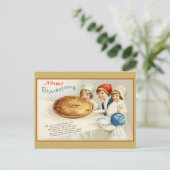 ヴィンテージ感謝祭かわいいおもしろいパイ詩 ポストカード (スタンド正面)