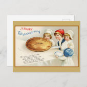 ヴィンテージ感謝祭かわいいおもしろいパイ詩 ポストカード (正面/裏面)