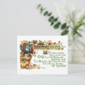 ヴィンテージ感謝祭とカボチャ シーズンポストカード (スタンド正面)