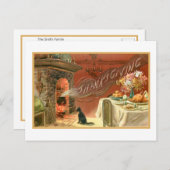 ヴィンテージ感謝祭とハース ポストカード (正面/裏面)