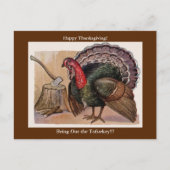 ヴィンテージ感謝祭のトルコがトフューキーを引き出す シーズンポストカード (正面)