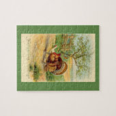 ヴィンテージ感謝祭のトルコとニワトリ ジグソーパズル (横)