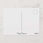 ヴィンテージ感謝祭の七面鳥が車に乗る ポストカード (裏面)