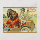 ヴィンテージ感謝祭の七面鳥はがき ポストカード (正面)