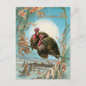 ヴィンテージ感謝祭の七面鳥を満月で ポストカード (正面)
