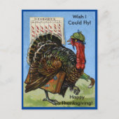 ヴィンテージ感謝祭の七面鳥を飛べばいいのに シーズンポストカード (正面)