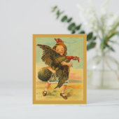 ヴィンテージ感謝祭の子供と野生の七面鳥の招待状 招待状 (スタンド正面)