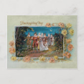 ヴィンテージ感謝祭の巡礼者たち シーズンポストカード (正面)
