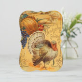 ヴィンテージ感謝祭の挨拶とトルコとバウンティ シーズンカード (スタンド正面)