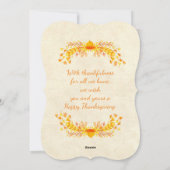 ヴィンテージ感謝祭の挨拶とトルコとバウンティ シーズンカード (裏面)