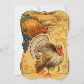 ヴィンテージ感謝祭の挨拶とトルコとバウンティ シーズンカード (正面)