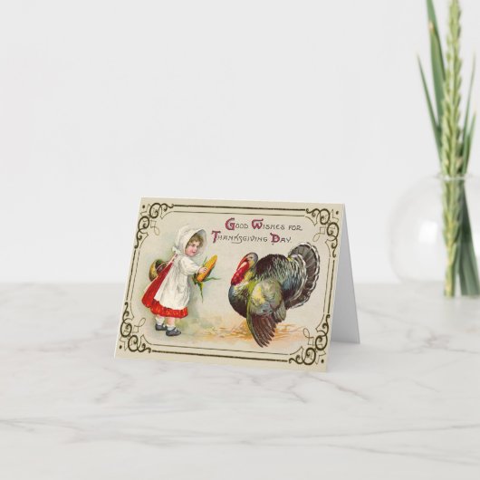 ヴィンテージ感謝祭の挨拶状 シーズンカード (正面)