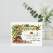 ヴィンテージ感謝祭の照明付き挨拶 シーズンポストカード (スタンド正面)