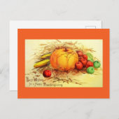 ヴィンテージ感謝祭はがき シーズンポストカード (正面/裏面)