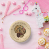 ヴィンテージ感謝祭カスタムトルコ家族名パップ ペーパーボウル (パーティー)