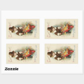 ヴィンテージ感謝祭カードステッカー 長方形シール (シート)