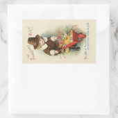 ヴィンテージ感謝祭カードステッカー 長方形シール (バッグ)