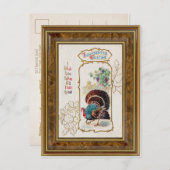 ヴィンテージ感謝祭グリーティング&トルコ ポストカード (正面/裏面)