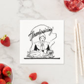 ヴィンテージ感謝祭グレイスホワイト スタンダードカクテルナプキン (インサイチュ)