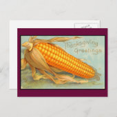 ヴィンテージ感謝祭コーンハスク シーズンポストカード (正面/裏面)