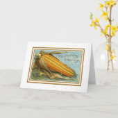 ヴィンテージ感謝祭コーンホリデー カード (黄色い花)