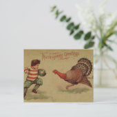 ヴィンテージ感謝祭サッカーとトルコ シーズンポストカード (スタンド正面)