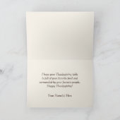 ヴィンテージ感謝祭ターキーディナーカスタム シーズンカード (内部)