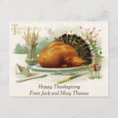 ヴィンテージ感謝祭ターキーディナーカスタム ポストカード (正面)