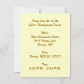 ヴィンテージ感謝祭チャイルドワイルドターキー招待状 招待状 (裏面)