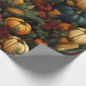 ヴィンテージ感謝祭チャーム ラッピングペーパー (角)