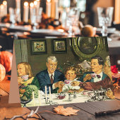 ヴィンテージ感謝祭ディナーファミリー シーズンカード