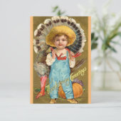 ヴィンテージ感謝祭ディナー招待状 招待状 (スタンド正面)