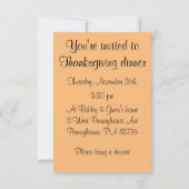 ヴィンテージ感謝祭ディナー招待状 招待状 (裏面)