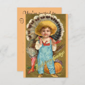 ヴィンテージ感謝祭ディナー招待状 招待状 (正面/裏面)