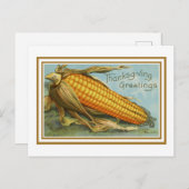 ヴィンテージ感謝祭トウモロコシ ポストカード (正面/裏面)
