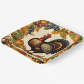 ヴィンテージ感謝祭トルコと果実収穫 ペーパープレート (傾斜あり)