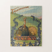 ヴィンテージ感謝祭トルコと饗宴お祝い ジグソーパズル (縦)