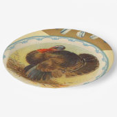 ヴィンテージ感謝祭トルコホリデー紙プレート ペーパープレート (アングル)