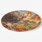 ヴィンテージ感謝祭トルコホリデー紙プレート ペーパープレート (アングル)