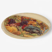 ヴィンテージ感謝祭トルコホリデー紙プレート ペーパープレート (アングル)