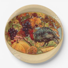 ヴィンテージ感謝祭トルコホリデー紙プレート ペーパープレート