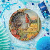 ヴィンテージ感謝祭トルコホリデー紙プレート ペーパープレート (パーティー)