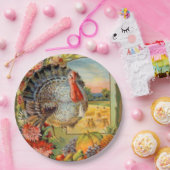 ヴィンテージ感謝祭トルコホリデー紙プレート ペーパープレート (パーティー)