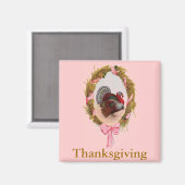 ヴィンテージ感謝祭トルコリース マグネット (正面/裏面)